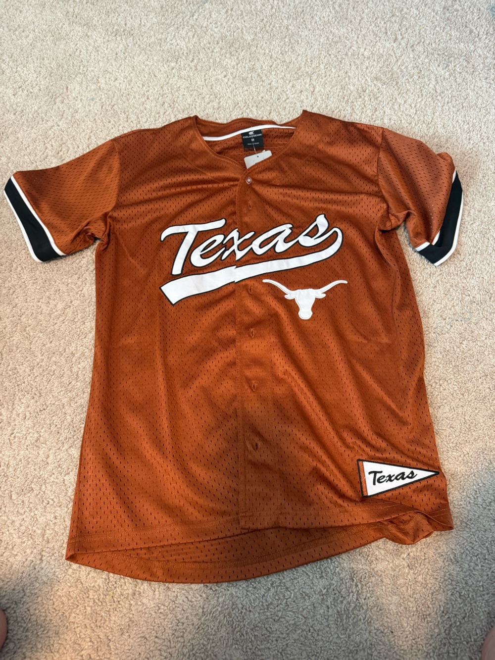 Texas Longhorns Men's Baseball Jersey in Burnt Orange